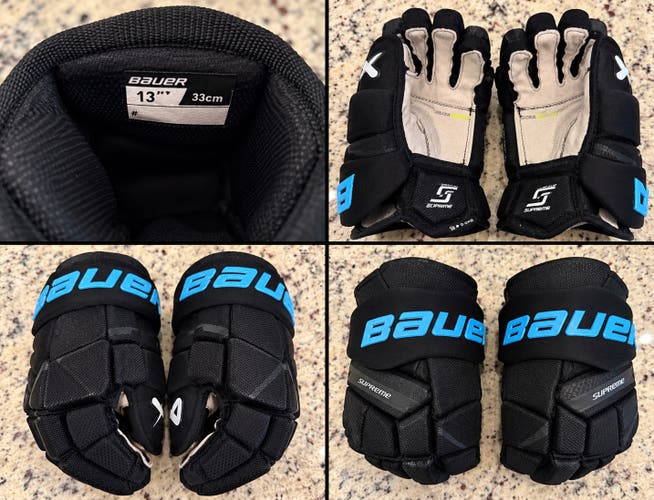 Custom Bauer Supreme Mach Black w/ Blue Gloves 13"
