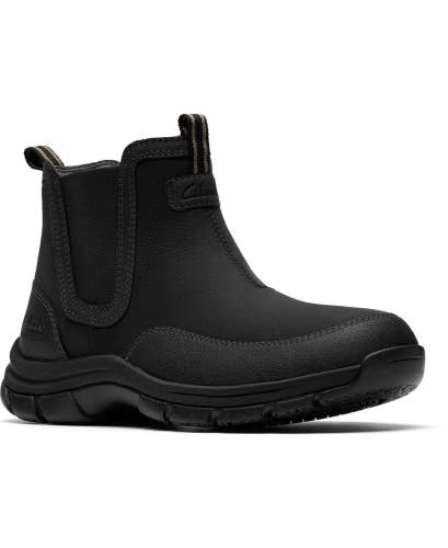 Clarks Walpath Easy Boots Women's Black Leather Waterproof Ankle Chelsea PNE104