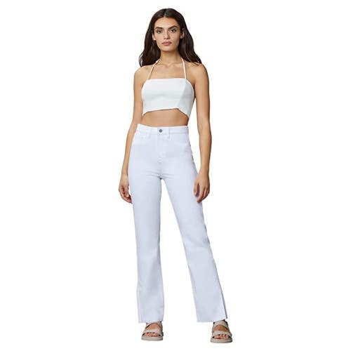 DL1961 Emilie Jeans Womens 28 White Raw 31" inseam High Rise Straight Leg MOT130