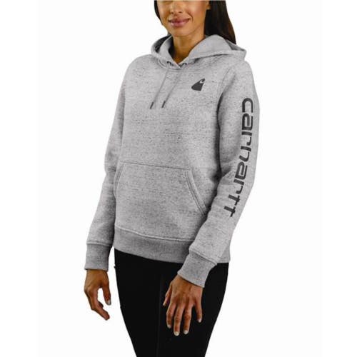 Carhartt Iconic Clarksburg Hoodie Womens M Gray Graphic Fleece Long Sleeve MOT95