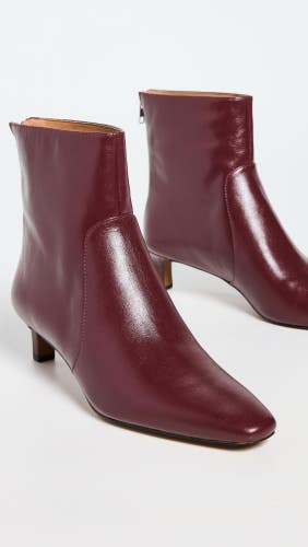 Madewell The Dimes Boots Women's 12 Deep Merlot Leather Snip Toe Bootie ZAP2690