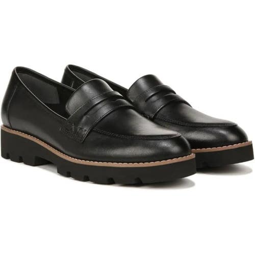 Vionic Cheryl II Loafers Women's 6.5 M Black Leather Round Toe Slip On ZOGG3990
