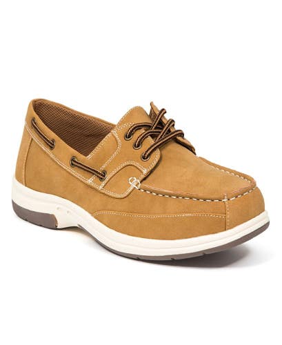 Deer Stags Mitch Men's US 9 Light Tan Leather Moc Toe Casual Boat Shoe RHS9641