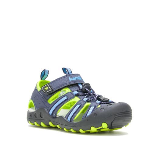 Kamik Crab Sandal Toddler US 4 Blue Faux Leather Round Toe Fisherman RHS9689