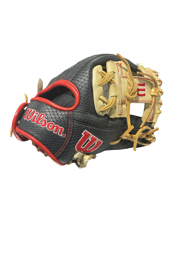 Used Wilson A2000 GLOVE BB/SB Glove RH Throw Black 11 1/4" 11834-S000057781