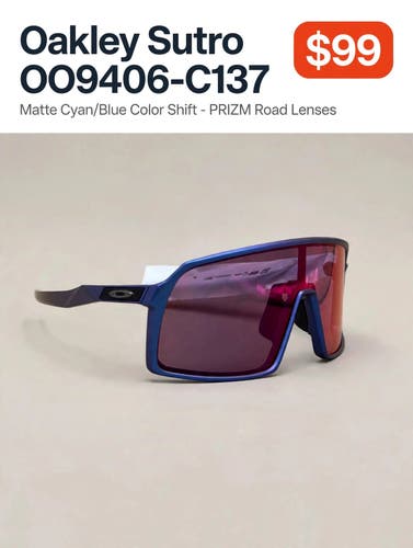Oakley Sutro OO9406-C137 Matte Cyan/Blue Color Shift PRIZM Road