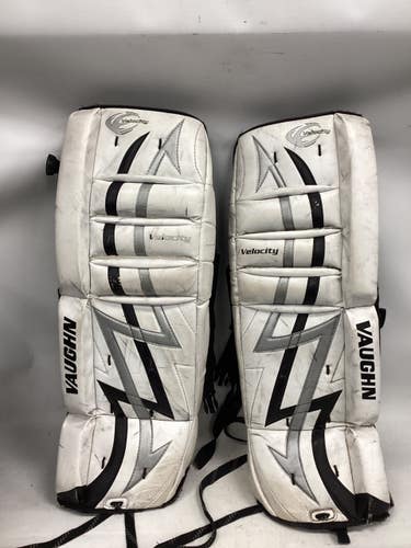 Used Vaughn VPG 7100 Goalie Leg Pads Junior White 26" 11851-S000053602