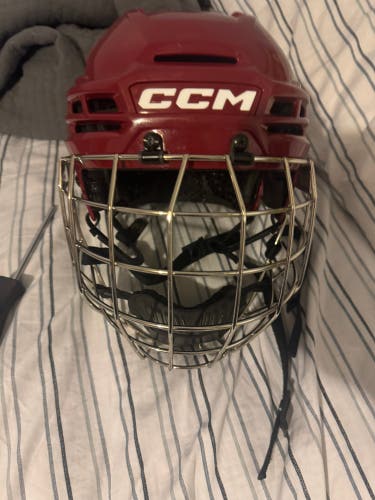 Red Medium CCM Super Tacks X Helmet Pro Stock (New)