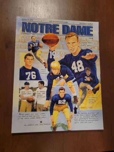 Vintage Notre Dame Fighting Irish vs. Pittsburgh Panthers NCAA Football Program