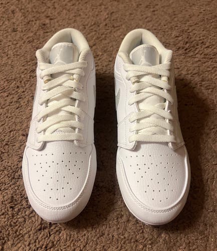Nike Air Jordan 1 Low TD Football Cleats White/Grey Fog FJ6245-101 Size 9