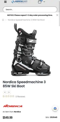 Nordica Speedmachine 3 85W Ski Boots - Mondoprint 23.0-23.5