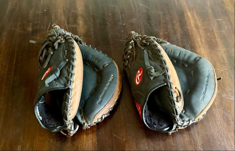 Pair of Rawlings "Lil Toro" Premium 32.5" Catcher’s Mitts (Right Hand Throw)