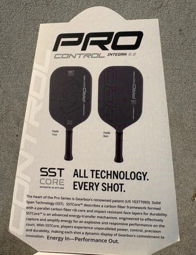 Gearbox Pro Integra 8.0 Pickleball Paddle (New)