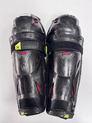 Used Bauer 3X Junior Shin Guards Black 11" 11860-S000316723