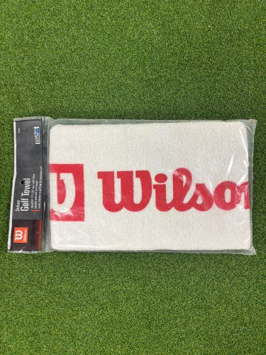 Wilson Deluxe Golf Towel W336 16x25 White Red Logo USA Made New Sealed
