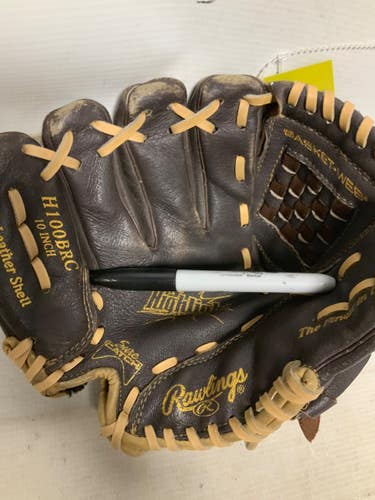 Used Rawlings H100BRC BB/SB Glove LH Throw Brown 10" 11823-S000042216