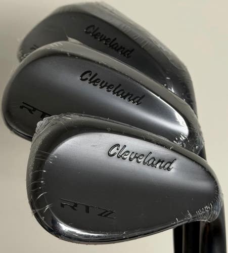 Cleveland RTZ Black Satin Wedge Set 52-10, 56-10, 60-10 Steel DG Spinner RH NEW