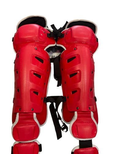 Used Nike SHIN GUARDS Catchers Leg Guards Red Intermed 11859-S000034166
