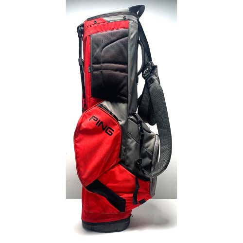 Ping Hoofer 14 Stand Bag Grey/Red 14-Way Divide Dual Strap Golf Bag