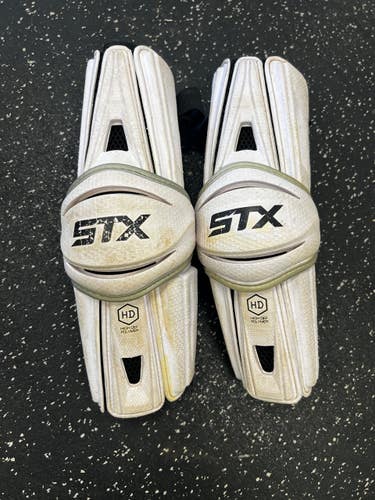 Used STALLION HD LAX ARM PADS Lacrosse Arm Pads/Guards Black And White MD 11849-S000044998