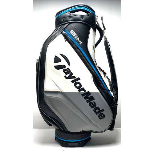 TaylorMade SIM Staff Bag White 6-Way Divide Single Strap Golf Bag NEW
