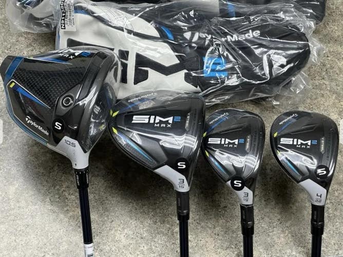 TaylorMade SIM2 MAX Right Hand Set Driver, 3-Wood, 3H, 4H Ventus Stiff Flex NEW