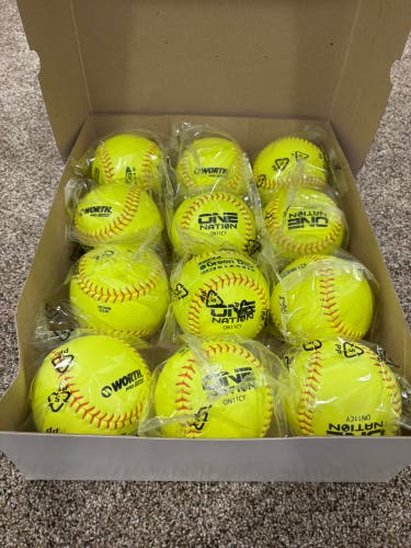 New Worth Green Dot Classic W 11" One Nation Softballs - (1 Dozen)