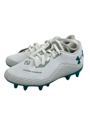 Used Under Armour SHADOW SELECT 2 Soccer Cleats White And Green Youth 11.0 11692-S000158067