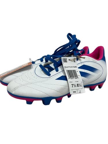 Used Adidas GOLETTO Soccer Cleats White And Royal Blue Senior 7.5 11692-S000158125