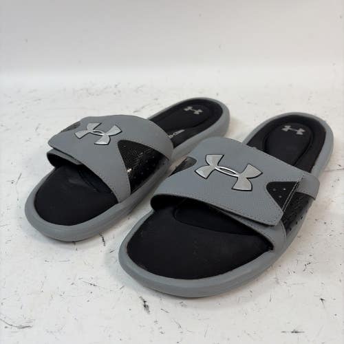 Under Armour 4D Foam Slides, Black/Grey, 12