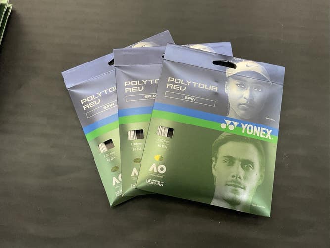 3 Pack Yonex Polytour Rev 1.30mm/16Ga Tennis String