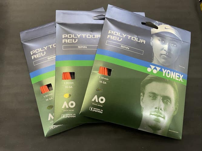 3 Pack Yonex Polytour Rev 1.30mm/16Ga Tennis String
