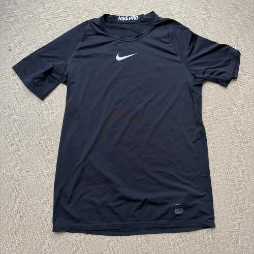 Nike Pro Men's Dri-FIT Tight Short-Sleeve Fitness Top, Black, Large