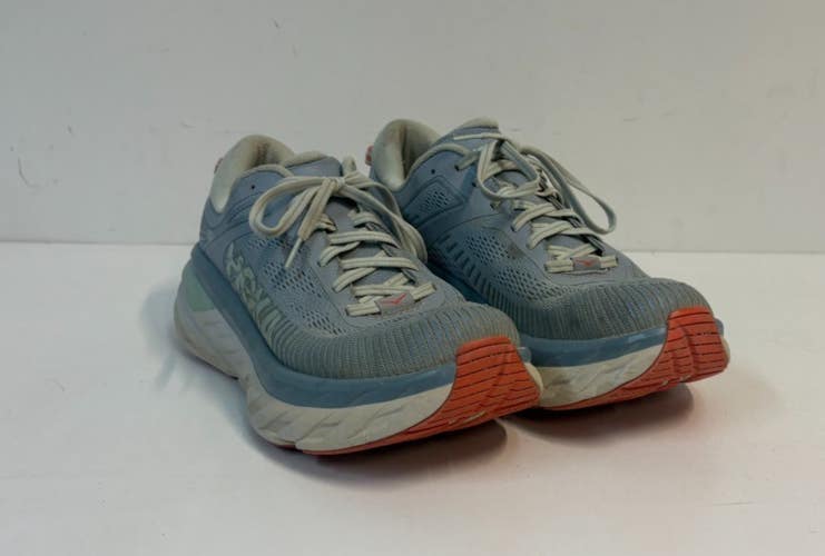 Hoka One One Bondi 7 Blue Fog Women's Mesh Upper Running Shoes US 10 EU 42-2/3