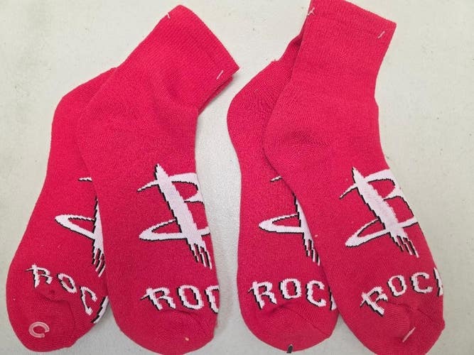 ST1 Mens NBA HOUSTON ROCKETS Crew Socks Lot of 2 Pair LARGE New