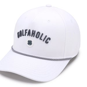 NEW Black Clover Live Lucky Golfaholic Lid 3 White Snapback Golf Hat/Cap