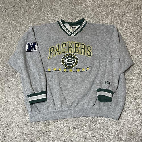 Vintage Lee Sport Green Bay Packers Sweatshirt NFC Football Crewneck Mens 2XL