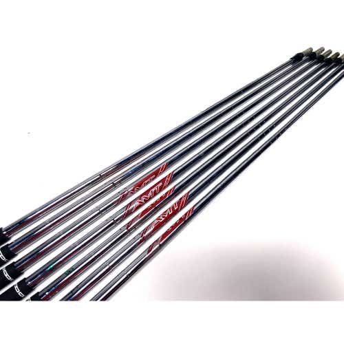 True Temper AMT Red Stiff Steel Iron Set of 7 Shafts 33.25''-36.50''- Pull 0.355