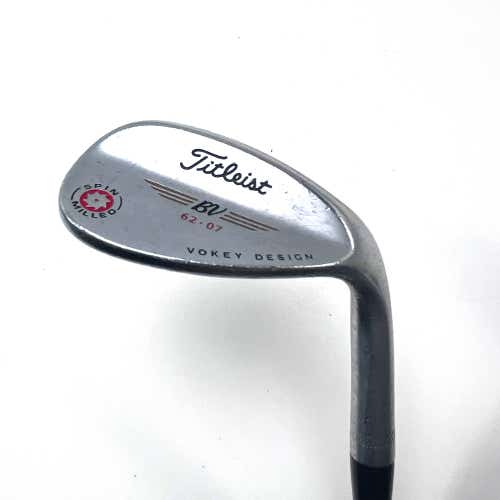 Titleist Vokey Spin Milled Chrome 2009 Lob Wedge LW 62* 7 Bounce Vokey Wedge RH