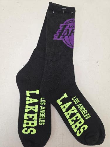 ST5 Mens NBA LOS ANGELES LAKERS Crew Socks Lot of 1 Pair LARGE New