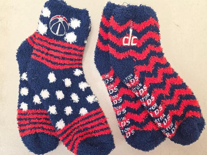 ST7 Mens NBA WASHINGTON WIZARDS Crew Socks Lot of 2 Pair MEDIUM New