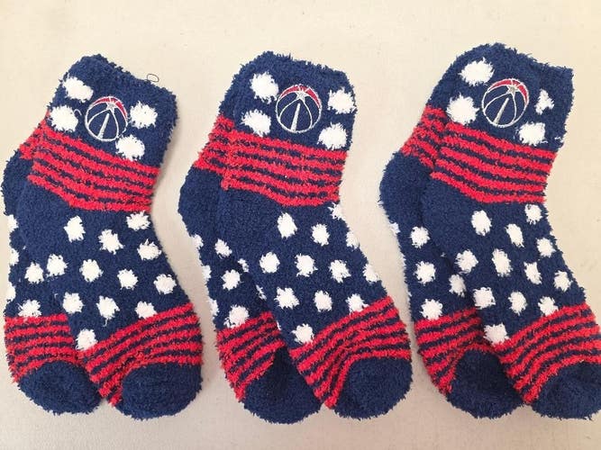 ST8 Mens NBA WASHINGTON WIZARDS Crew Socks Lot of 3 Pair MEDIUM New