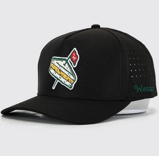 Waggle Masters Pimento Corner Snapback Golf Hat Cap One Size Black NEW