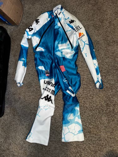 New 2025 World Championships US Ski Team Kappa Double Sip Suit FIS Legal