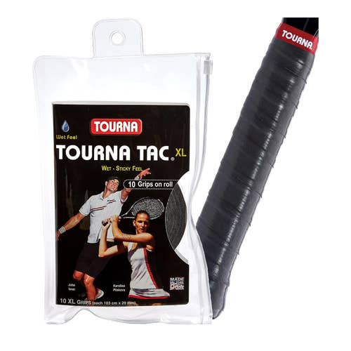 Tourna Tac Overgrip Pack of 10 (Black, X-Large)