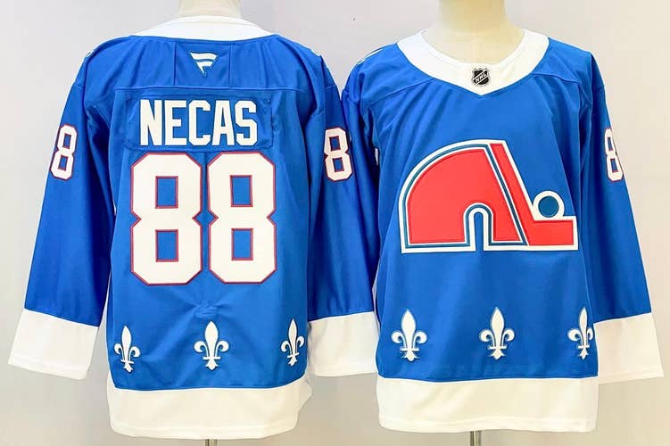 Quebec Nordiques Martin Necas #88 Stitched Blue Jersey Reverse Retro Ice Hockey Jersey Size 54