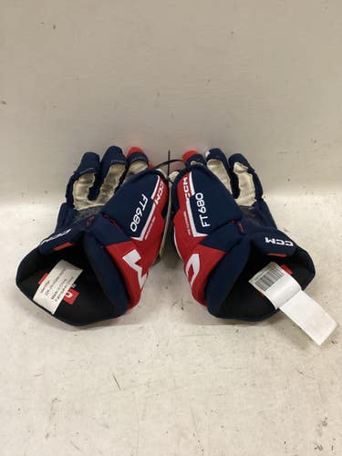 Used CCM FT 680 Senior Gloves White/Red/Navy 12" 11725-S000509654