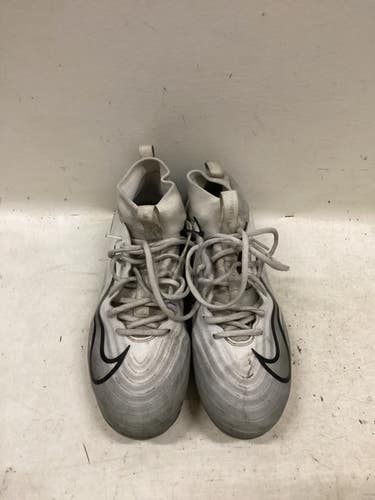 Used Nike AIR ZOOM Adult FB Cleats White And Grey Senior 9.5 11725-S000509437