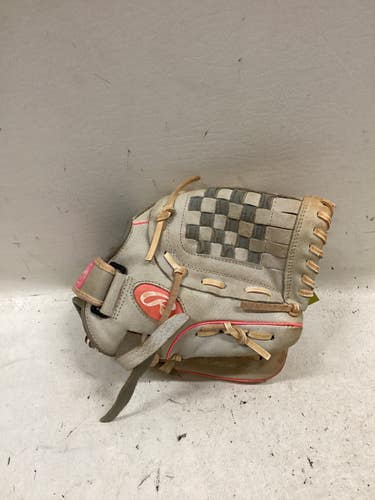 Used Rawlings SCSB105P RH Throw Fastpitch Gloves Grey And Pink 10 1/2" 11725-S000509531