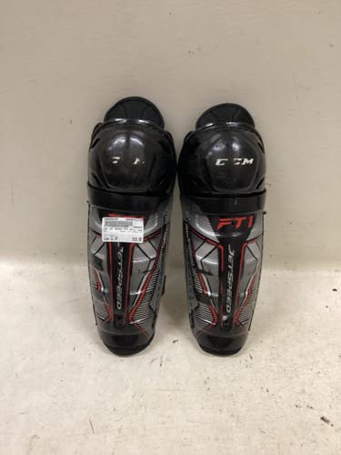 Used CCM JET SPEED FT1 Intermediate Shin Guards Black 12" 11725-S000509169